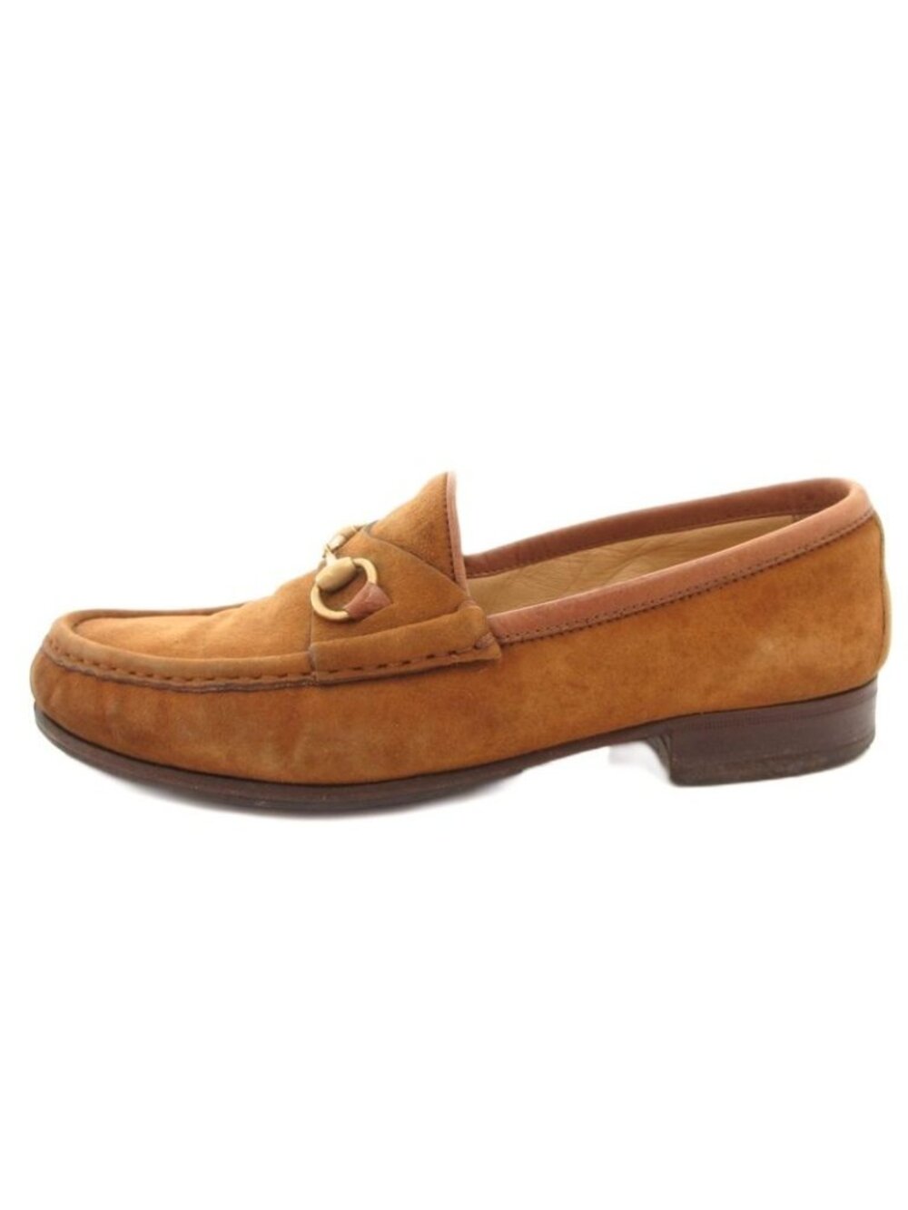 Gucci Horsebit Loafers Suede Gold 36 Brown - Picture 2 of 9
